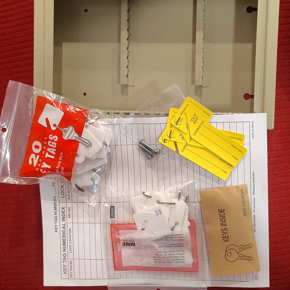 MMF Industries Hook Style Key Cabinet - 30 Keys New with Tags. 11”L x 7.75”W - Picture 5 of 6